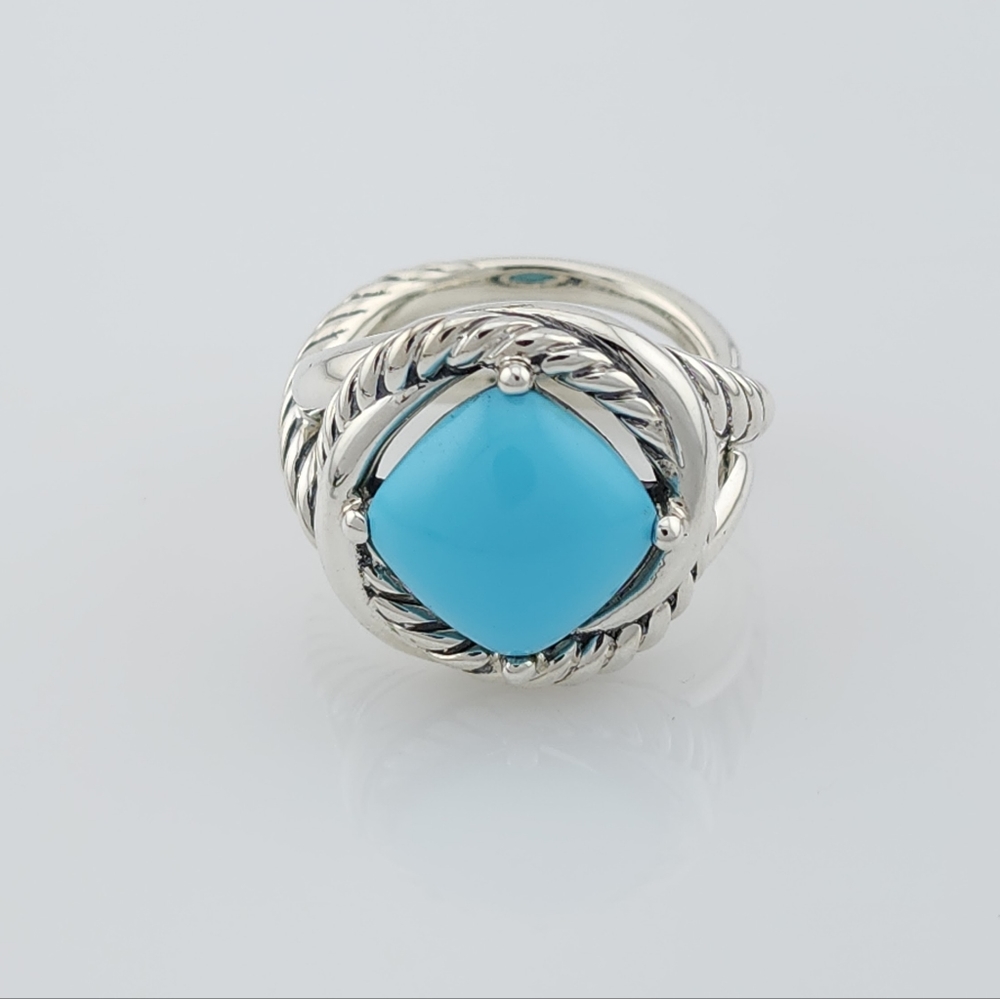 David Yurman 11mm Infinity Ring with Turquoise size 8